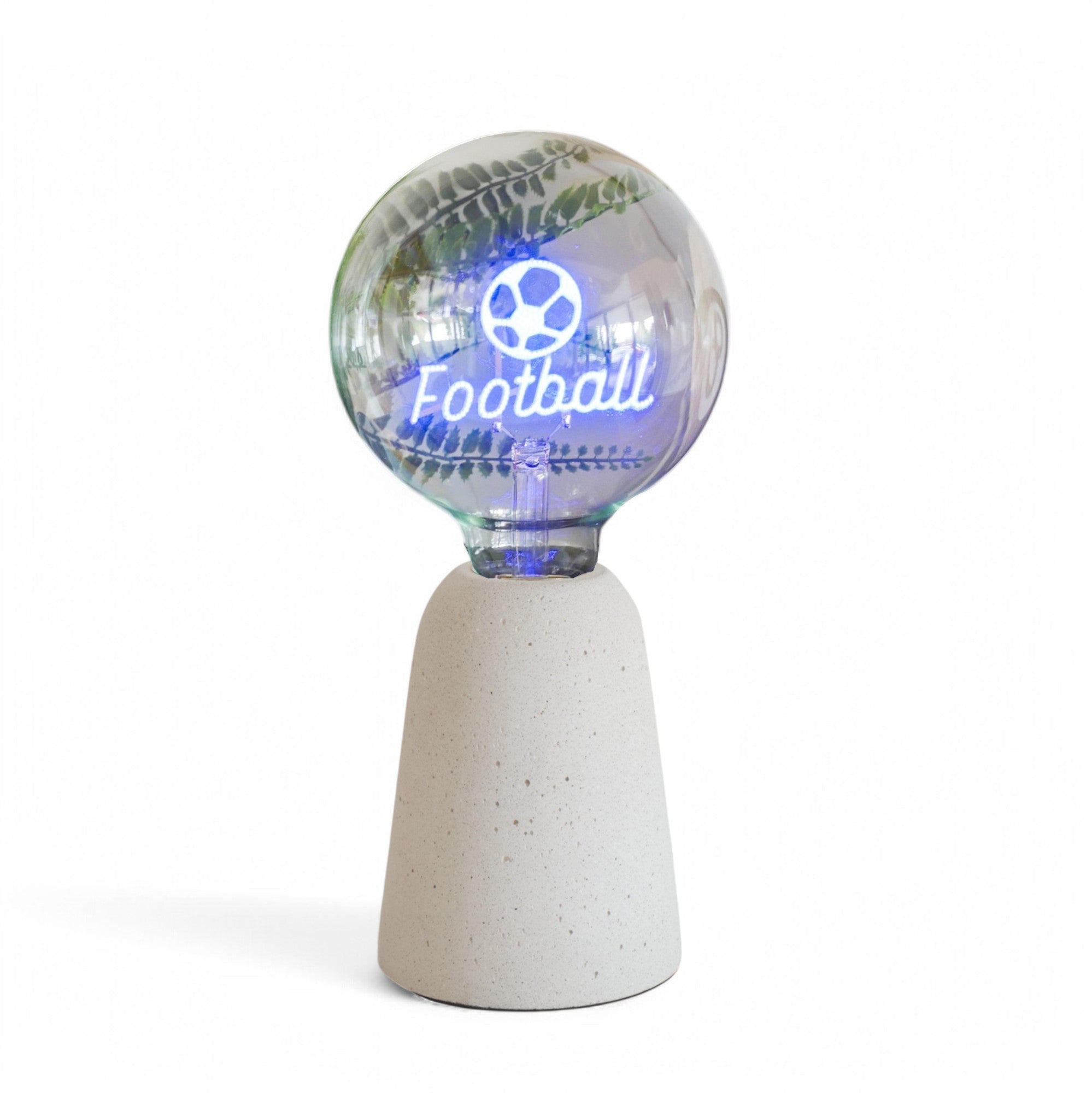 Football Blue Text Bulb & Table Lamp - Screw Down