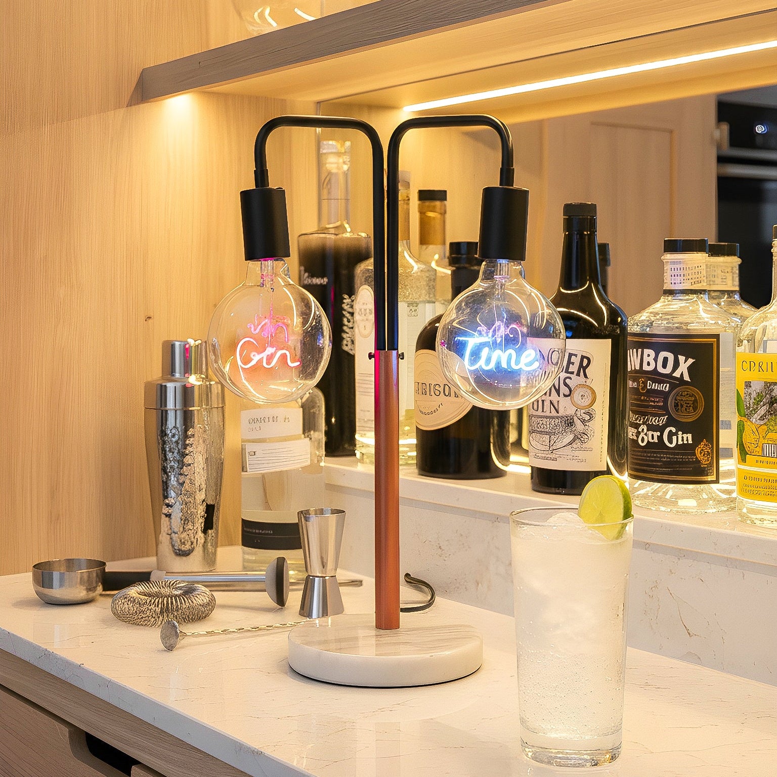 Gin Time LED Neon Bulb & Lamp Set