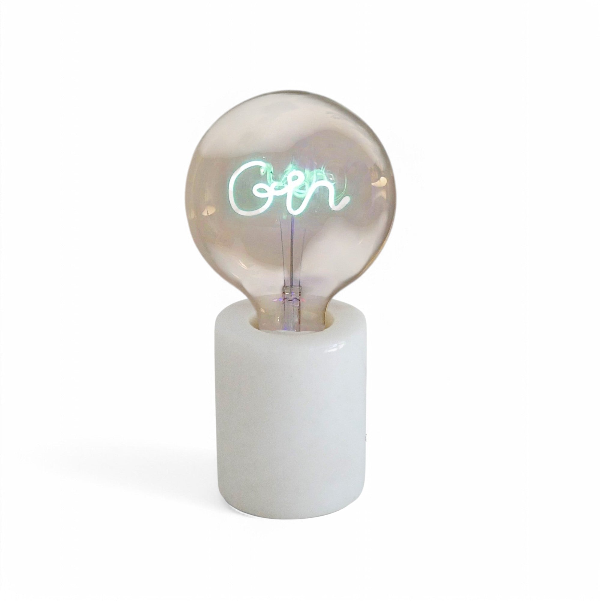 Gin Green Text Bulb & Table Lamp - Screw Down