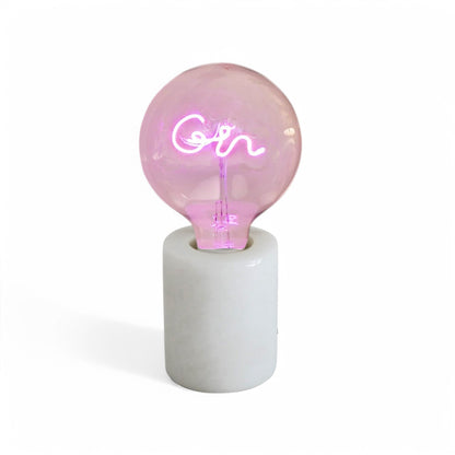 Gin Pink Text Bulb & Table Lamp - Screw Down