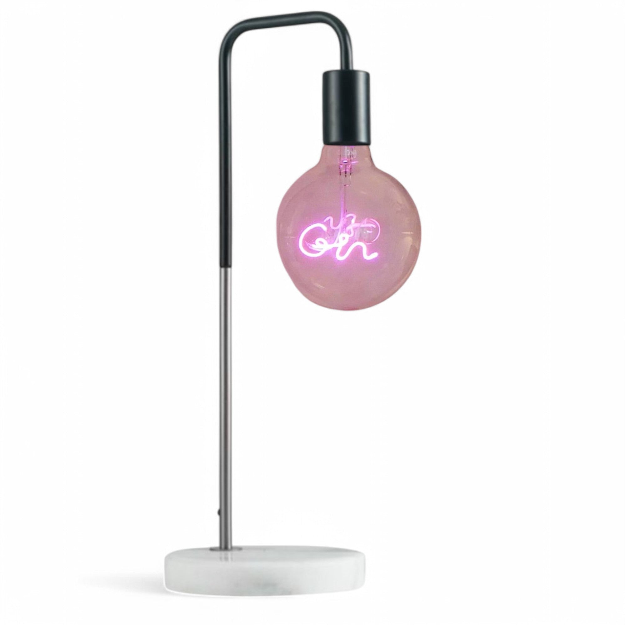 Gin Pink Text Bulb & Desk Lamp - Screw Up