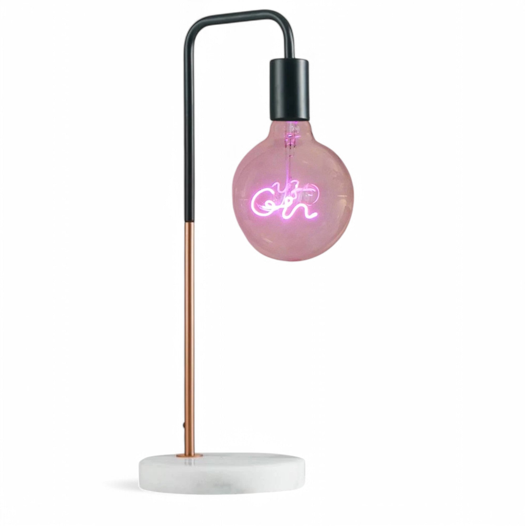 Gin Pink Text Bulb & Desk Lamp - Screw Up