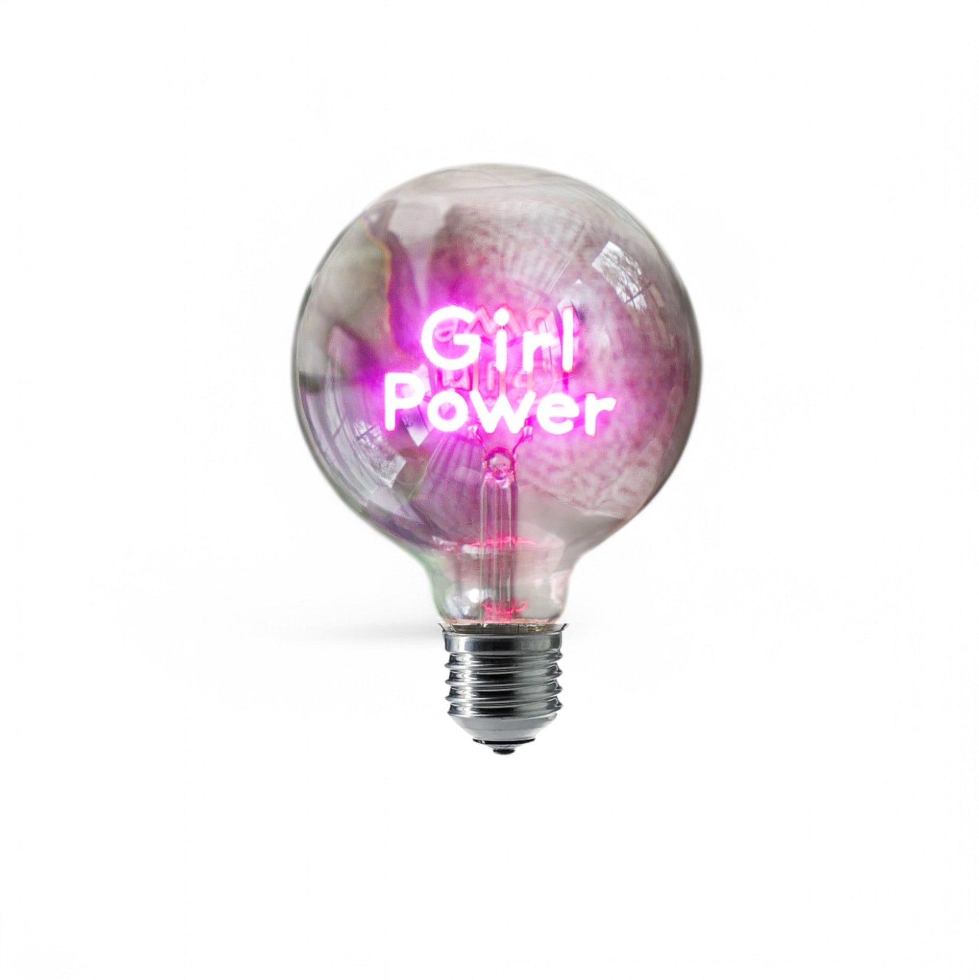 Girl Power Text Bulb & Table Lamp - Screw Down