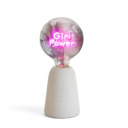 Girl Power Text Bulb & Table Lamp - Screw Down