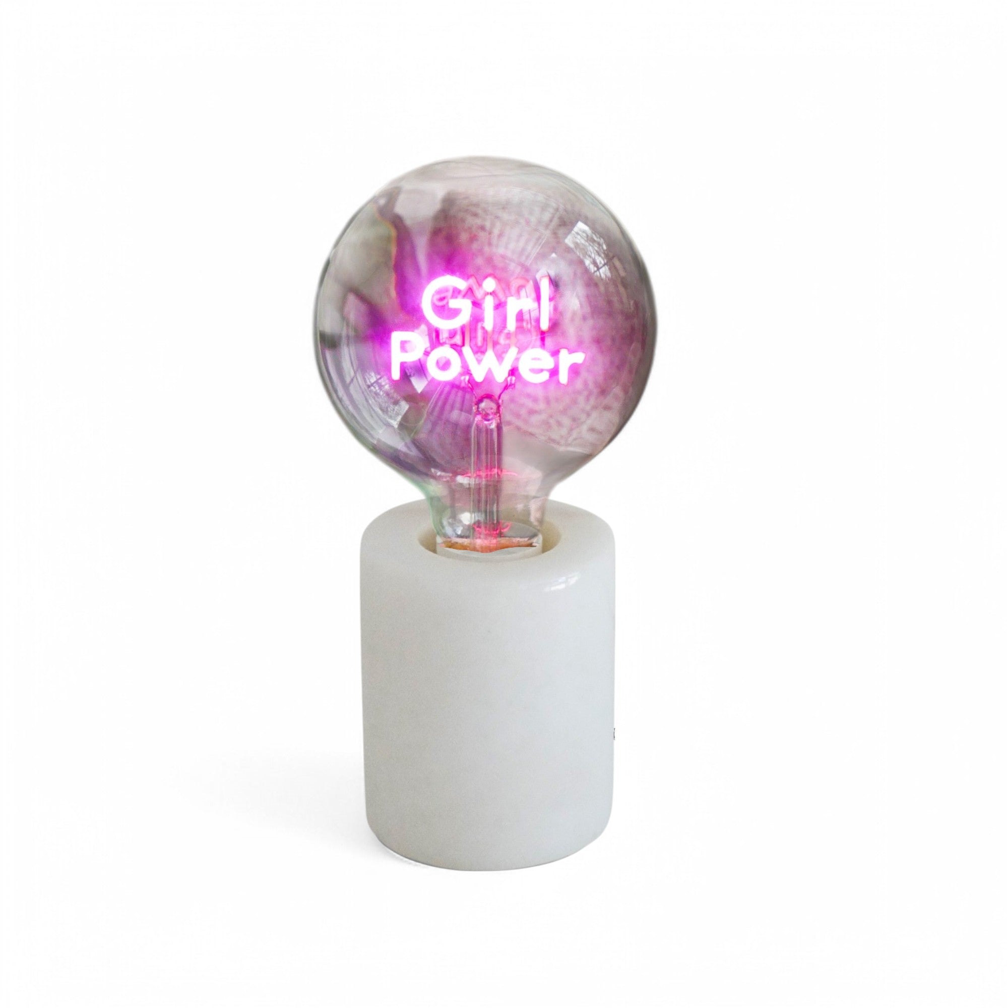 Girl Power Text Bulb & Table Lamp - Screw Down