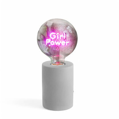 Girl Power Text Bulb & Table Lamp - Screw Down