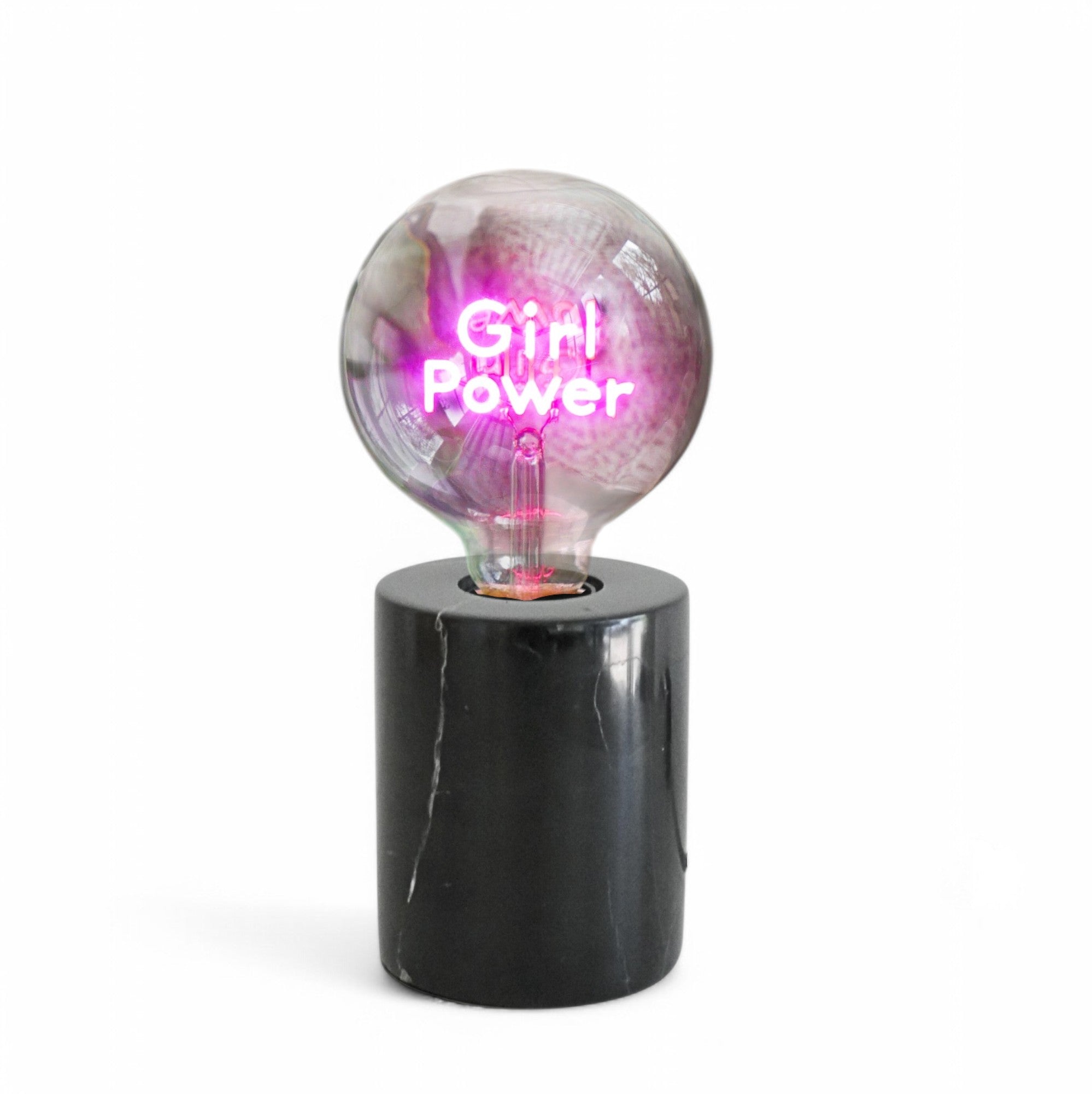 Girl Power Text Bulb & Table Lamp - Screw Down