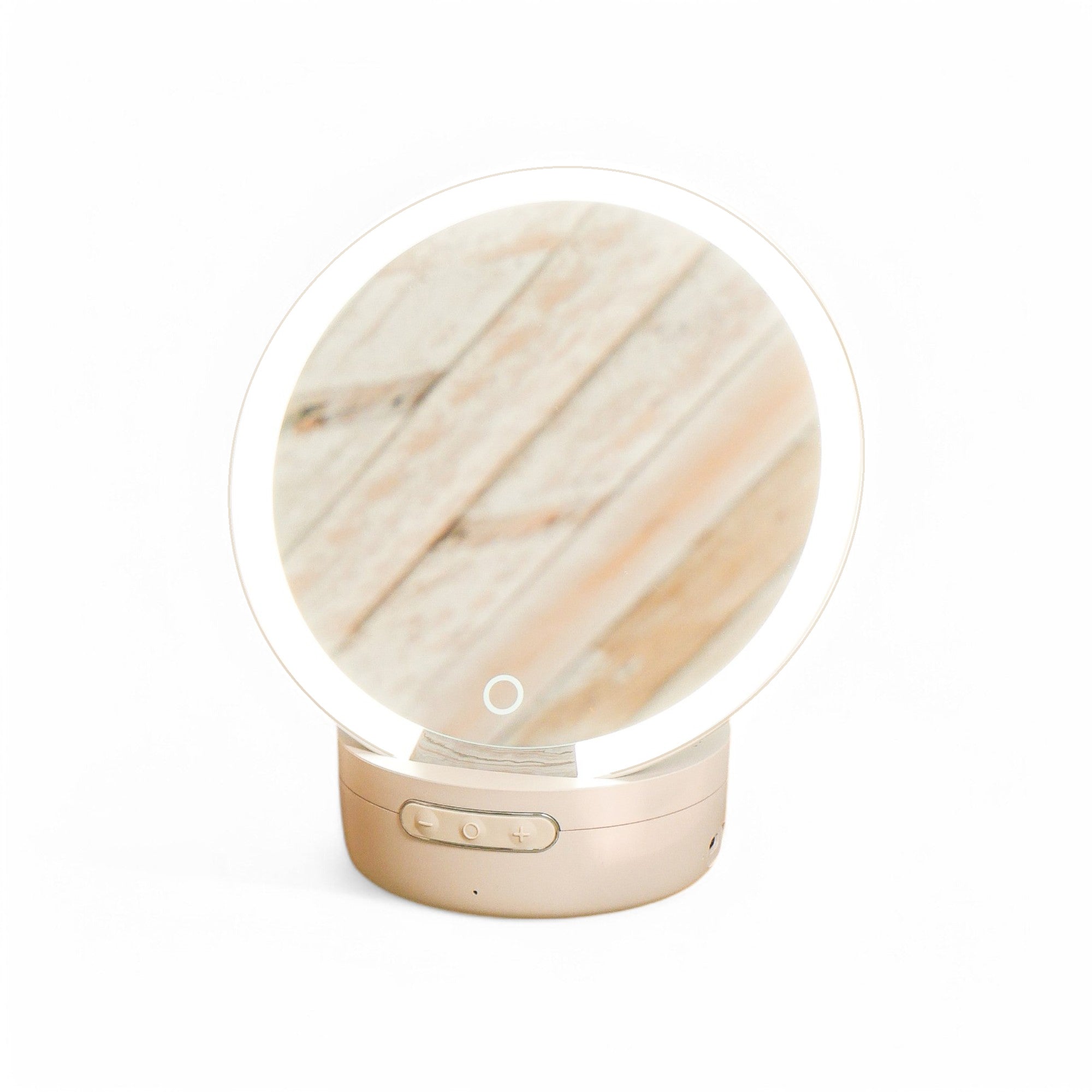 Glow Mini Portable Travel Size Ring Light Mirror & Bluetooth Speaker