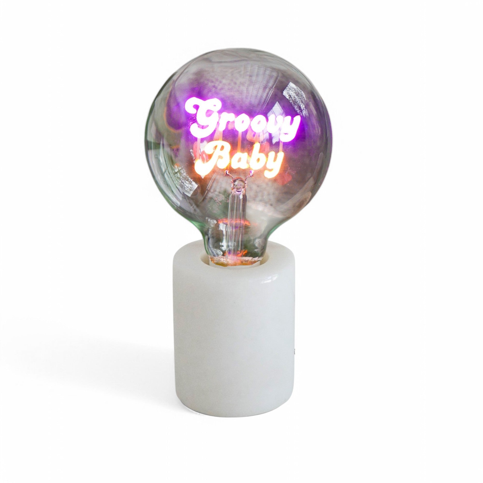 Groovy Baby Text Bulb & Table Lamp - Screw Down