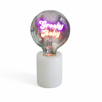 Groovy Baby Text Bulb & Table Lamp - Screw Down