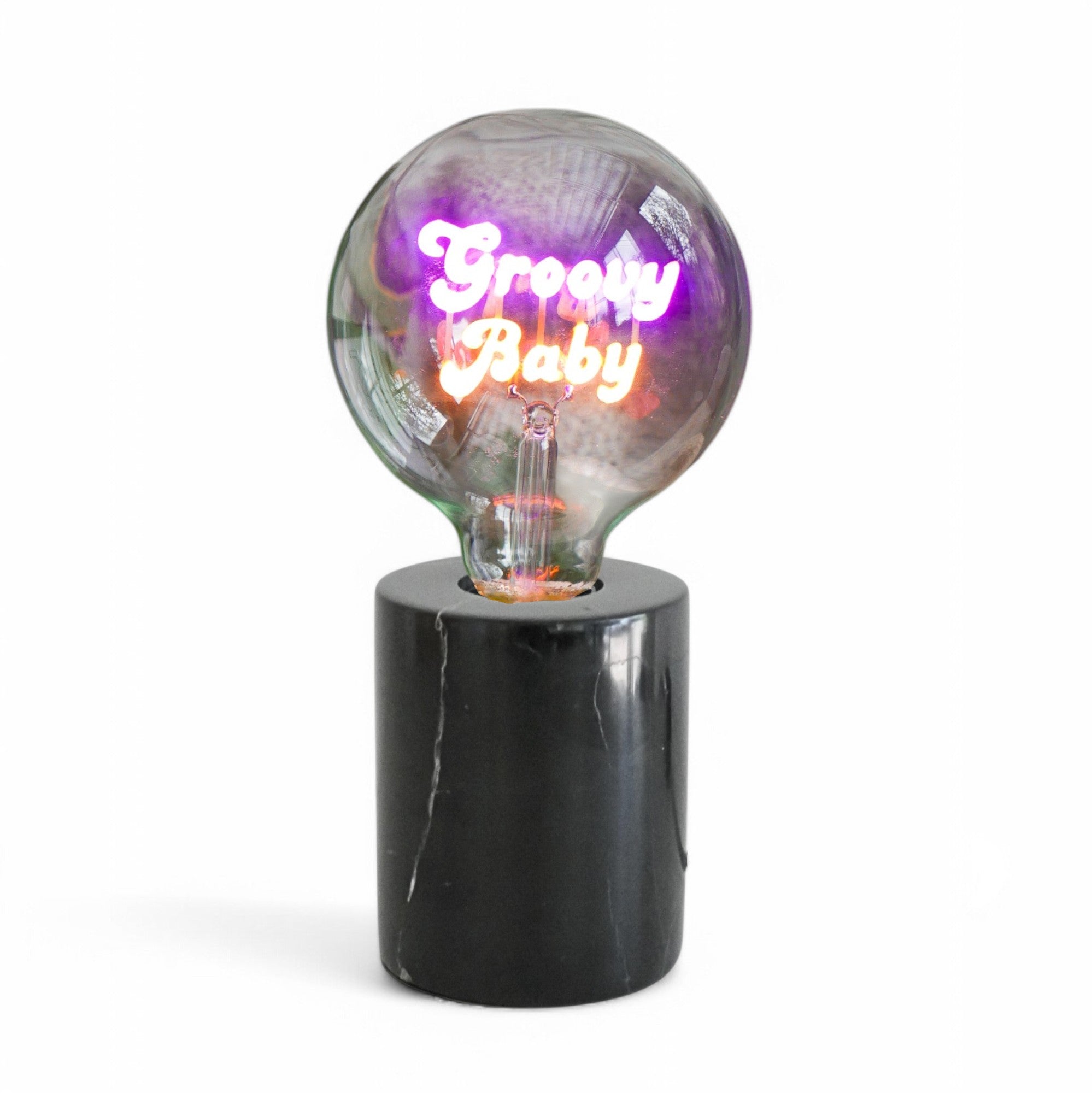 Groovy Baby Text Bulb & Table Lamp - Screw Down
