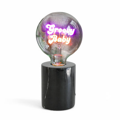 Groovy Baby Text Bulb & Table Lamp - Screw Down