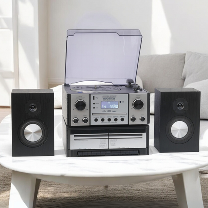 Houston XP Silver & Black Wood 6 in 1 Music Centre