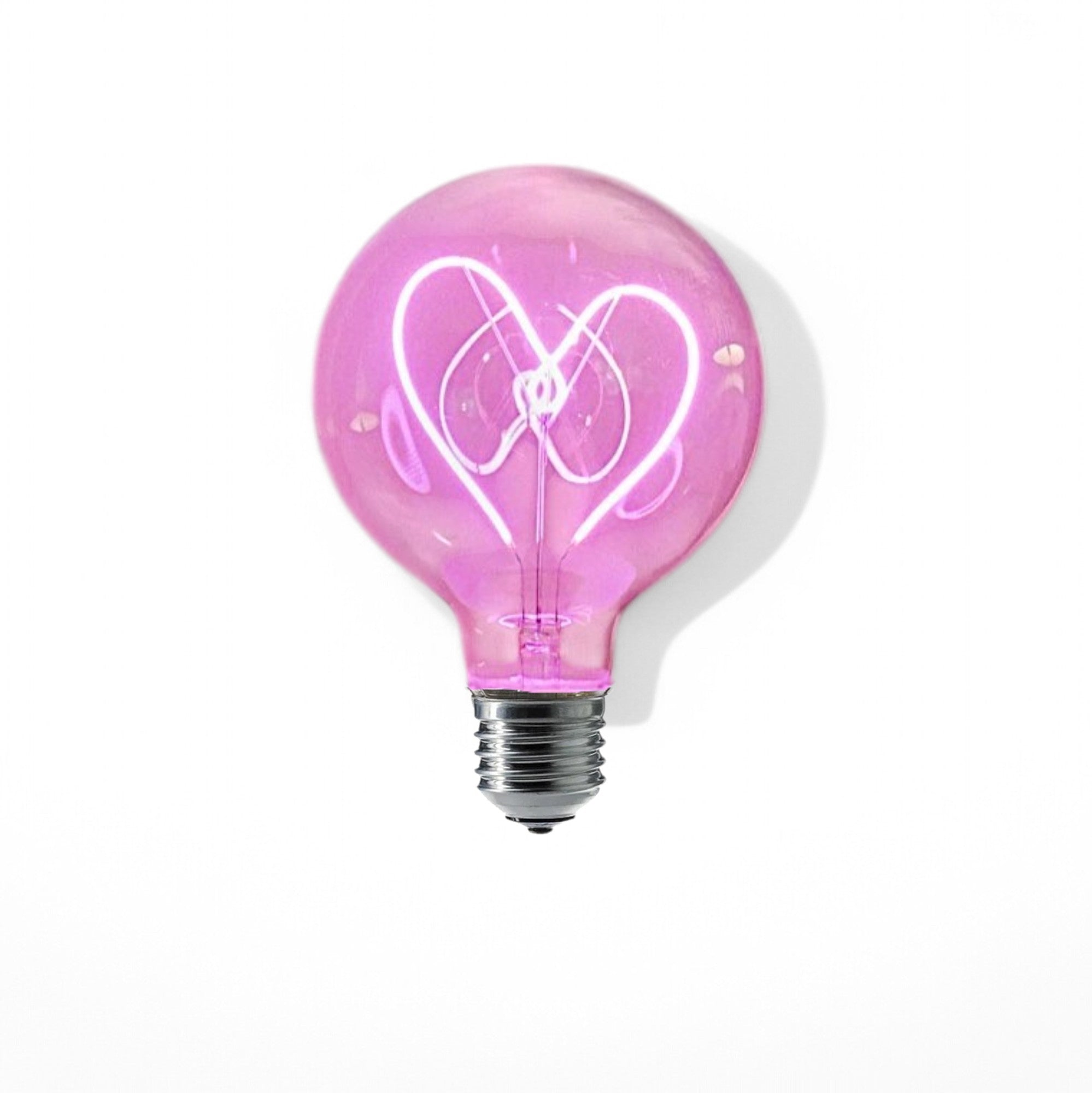 Heart Shape Pink Bulb & Table Lamp - Screw Down