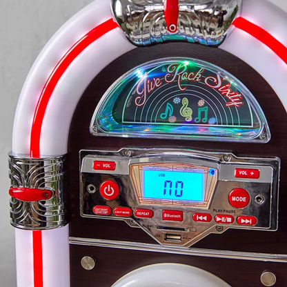 Jive Rock Sixty Mini Jukebox & Bluetooth Speaker - Dark Wood
