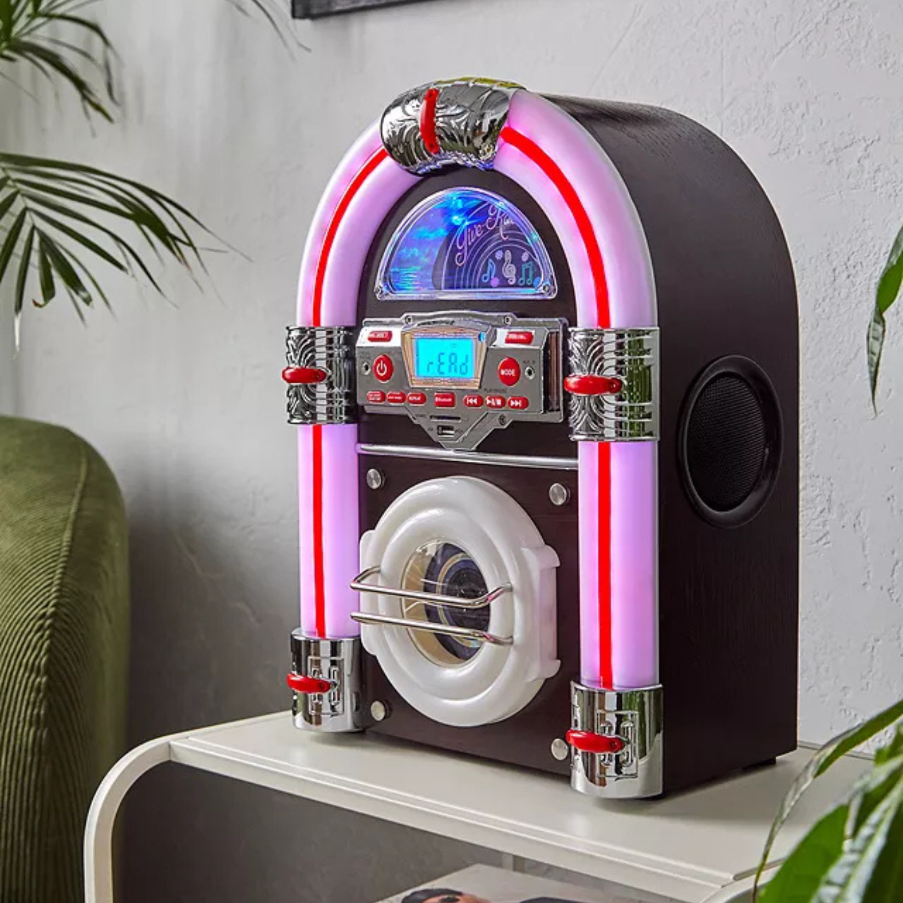 Jive Rock Sixty Mini Jukebox & Bluetooth Speaker - Dark Wood