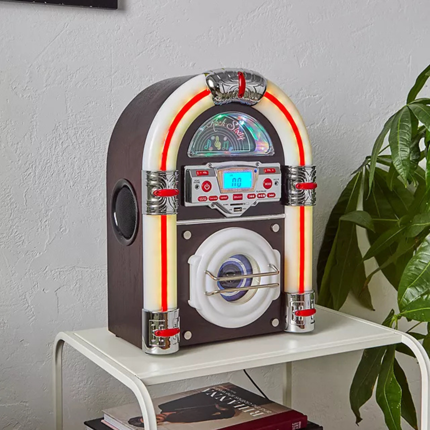 Jive Rock Sixty Mini Jukebox & Bluetooth Speaker - Dark Wood
