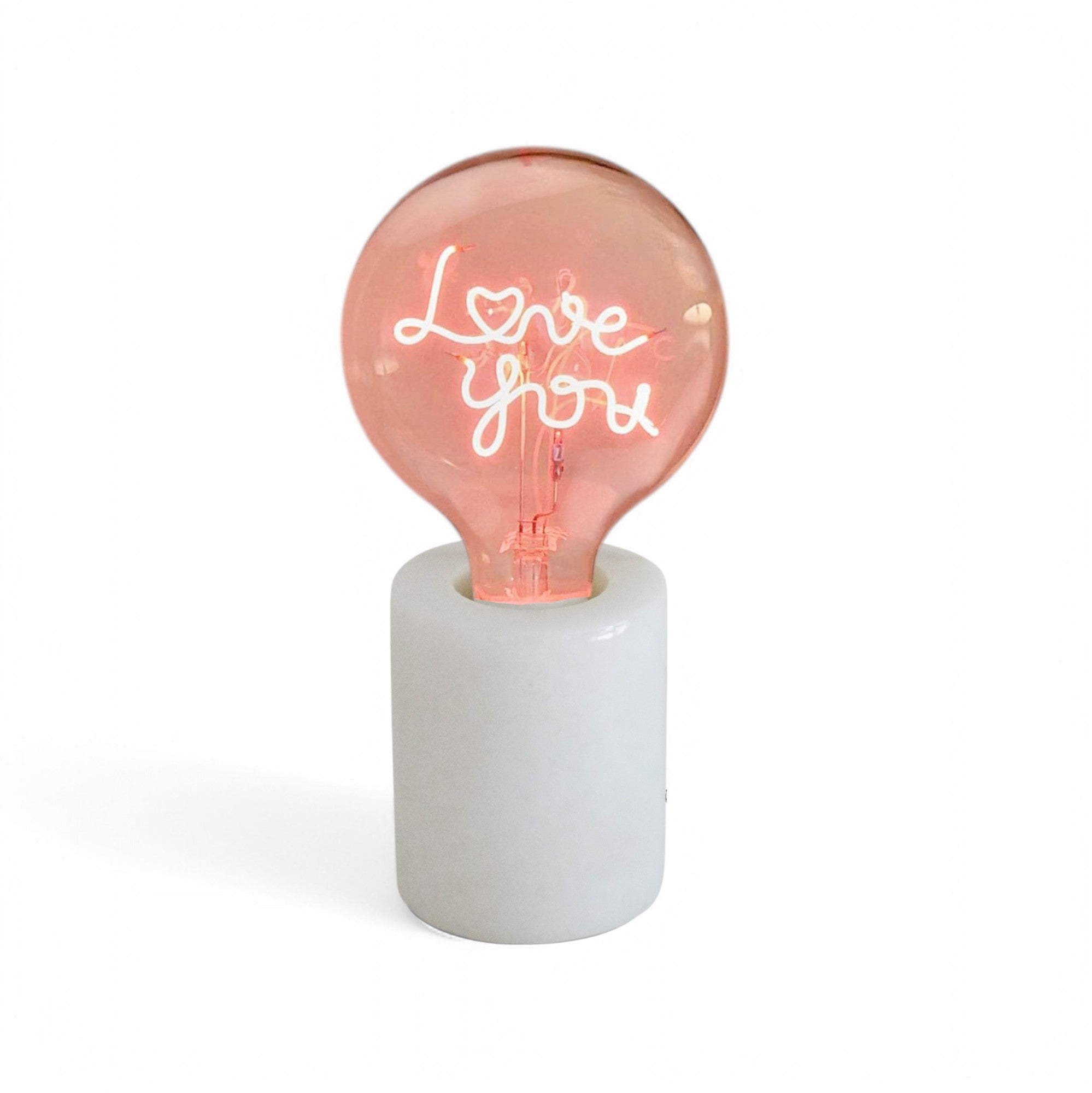 Love You Text Bulb & Table Lamp - Screw Down