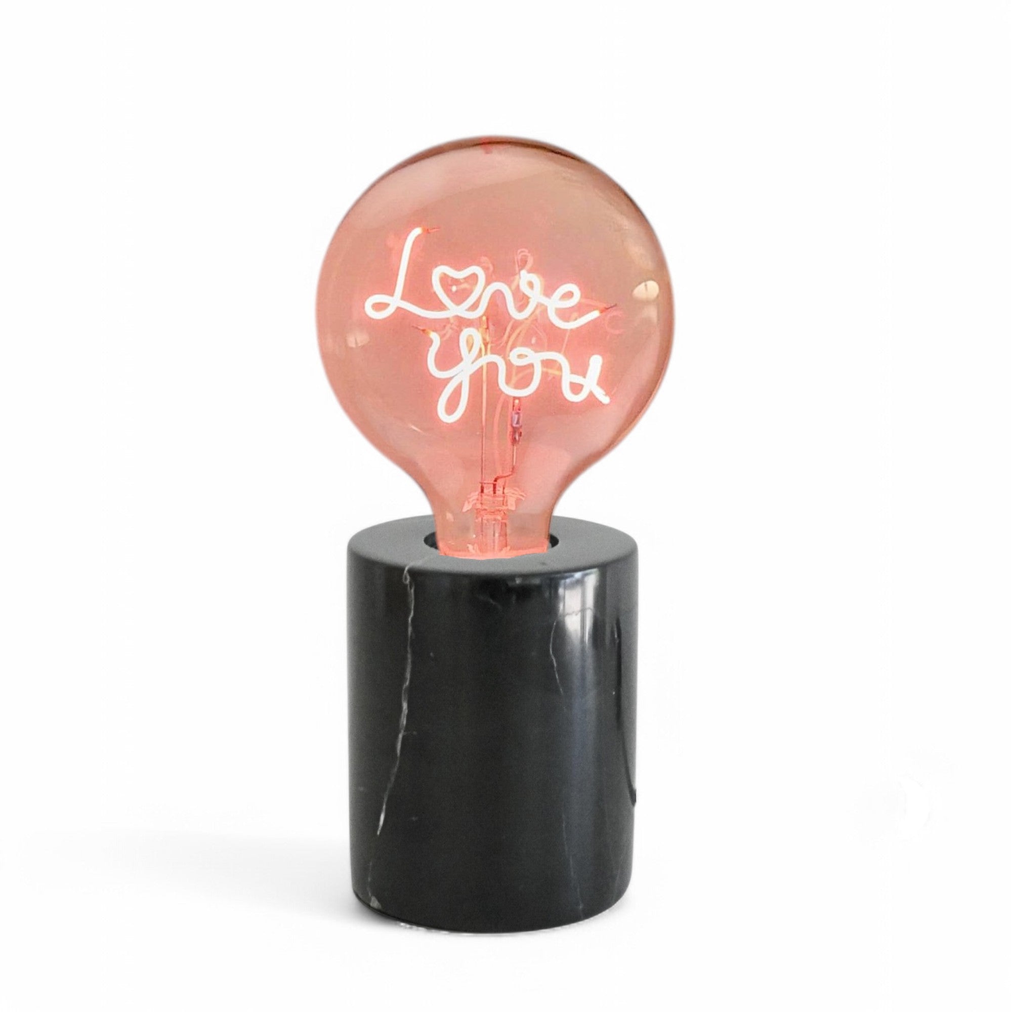 Love You Text Bulb & Table Lamp - Screw Down