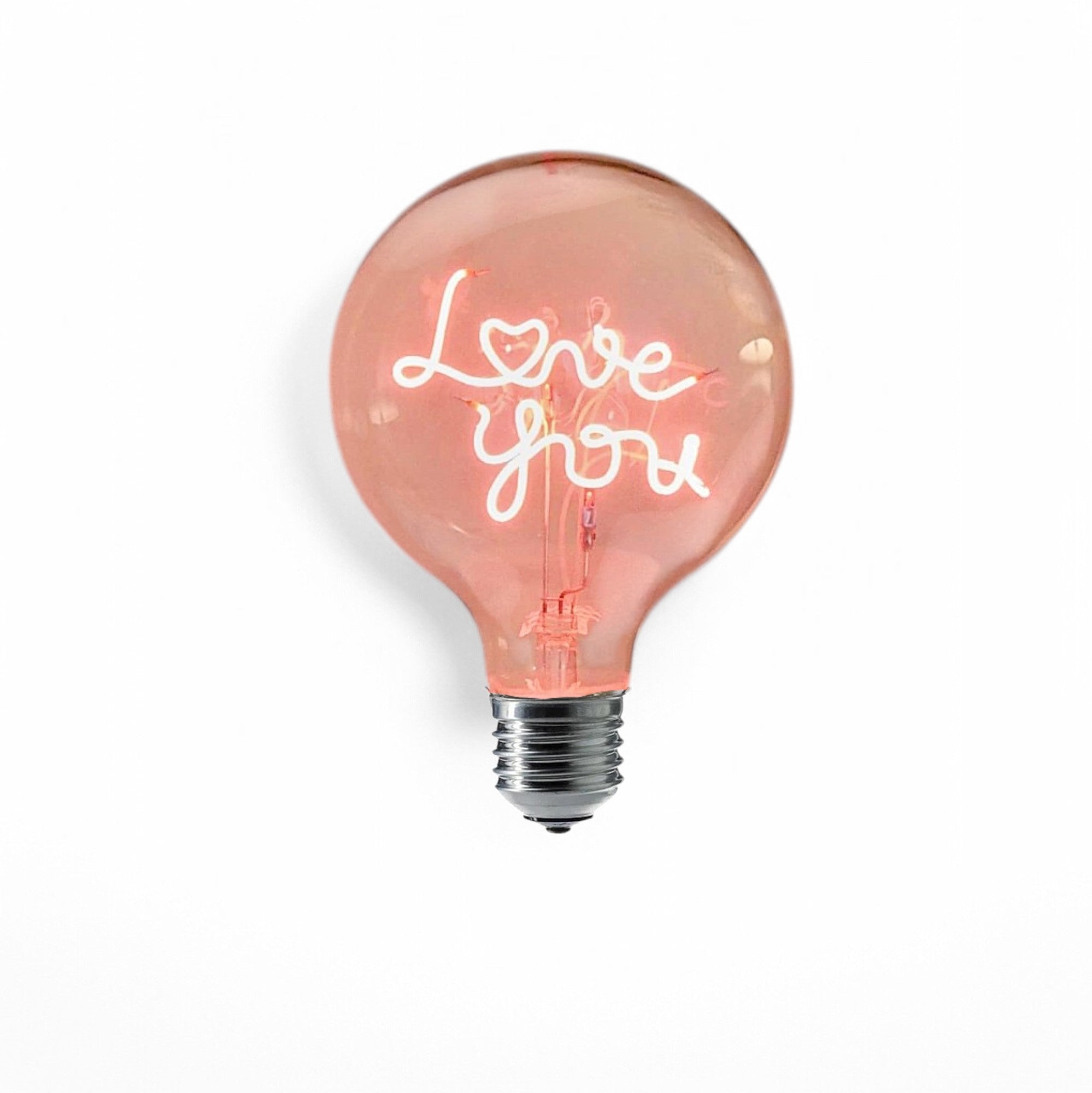 Love You Text Bulb & Table Lamp - Screw Down