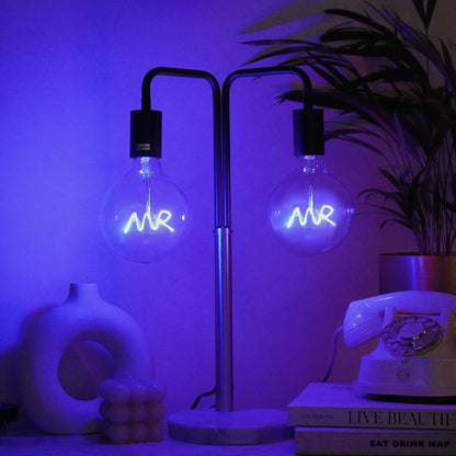 Mr & Mrs Set Text Bulb & Desk Lamp - Screw Up