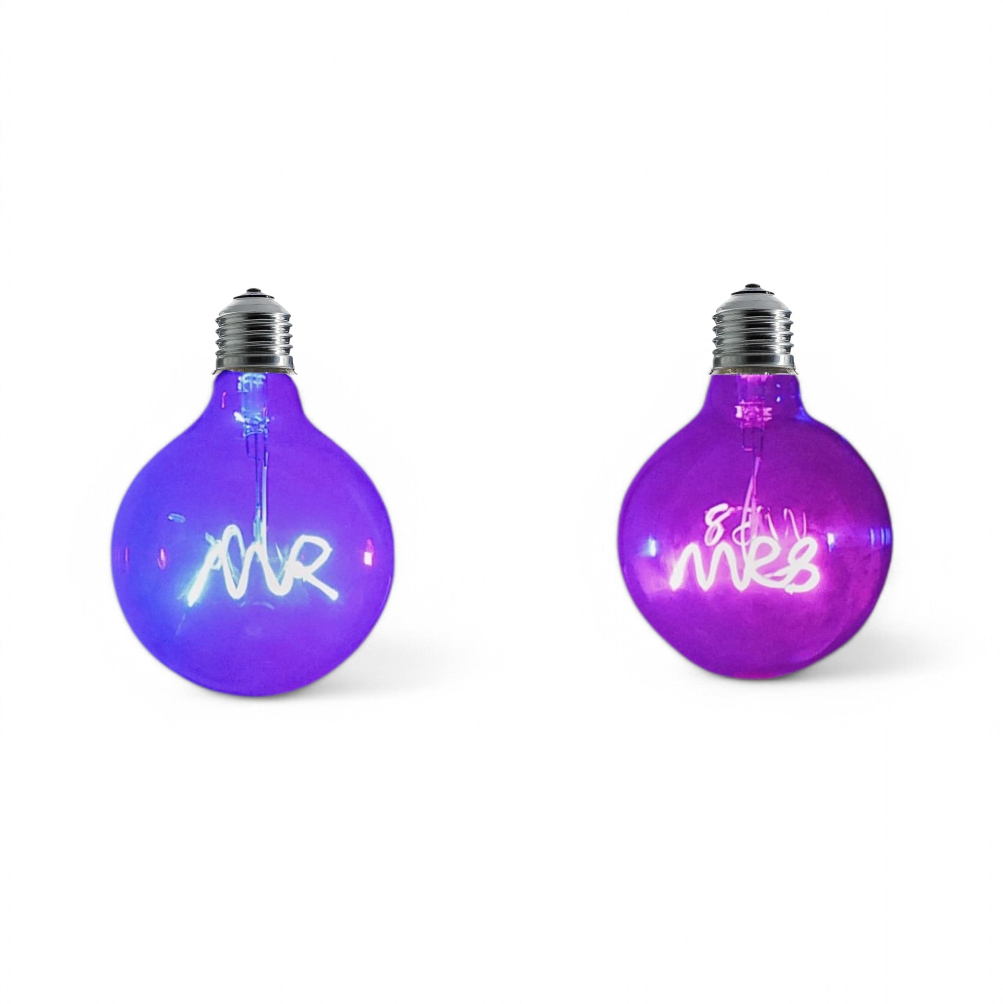 Mr & Mrs Set Text Bulb & Desk Lamp - Screw Up