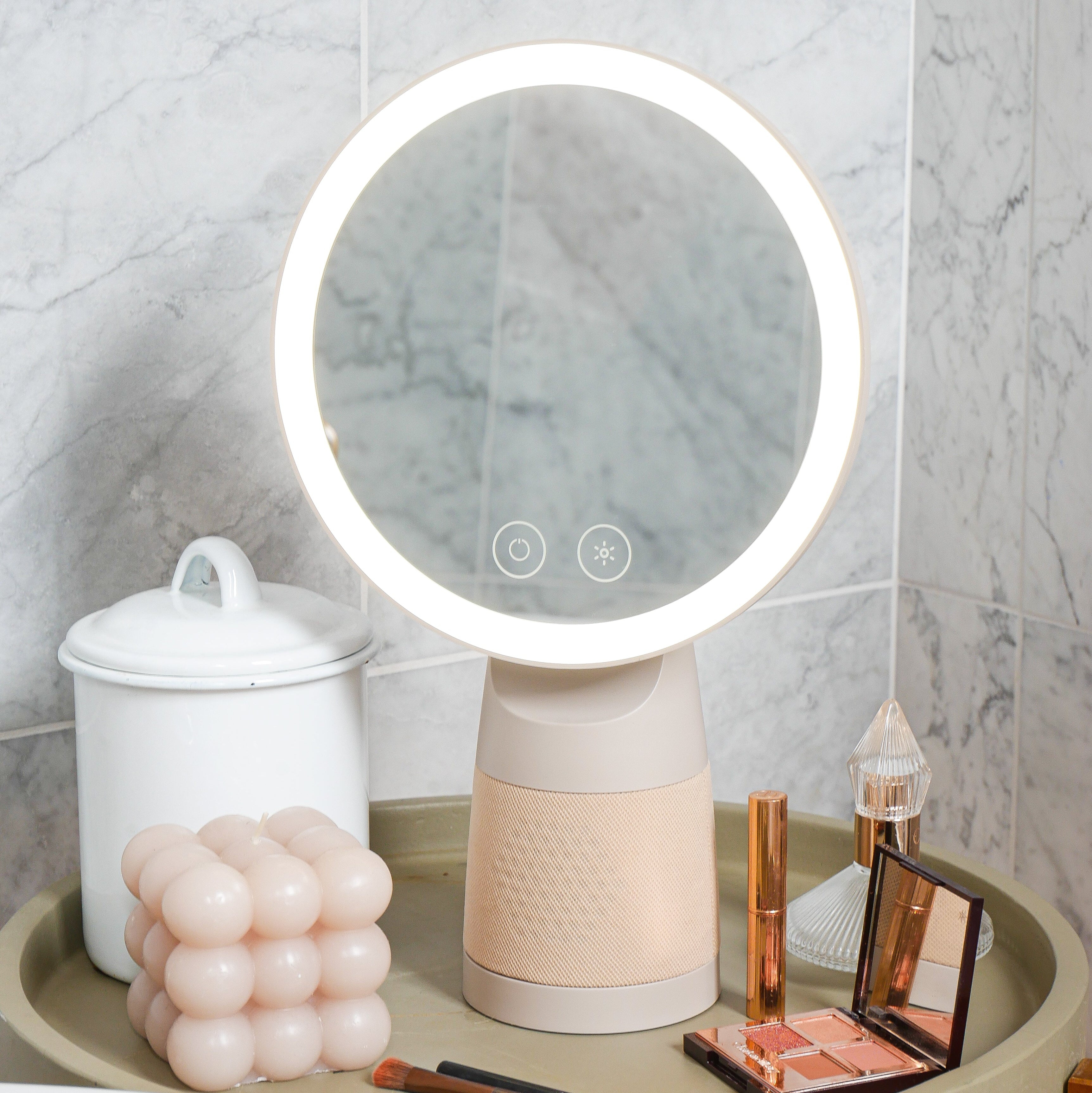 Glow Plus Beauty Ring Light Mirror & Bluetooth Speaker