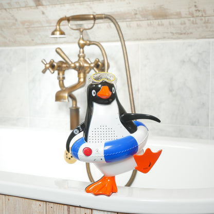 Penguin Shower Radio And Bluetooth Speaker- Blue
