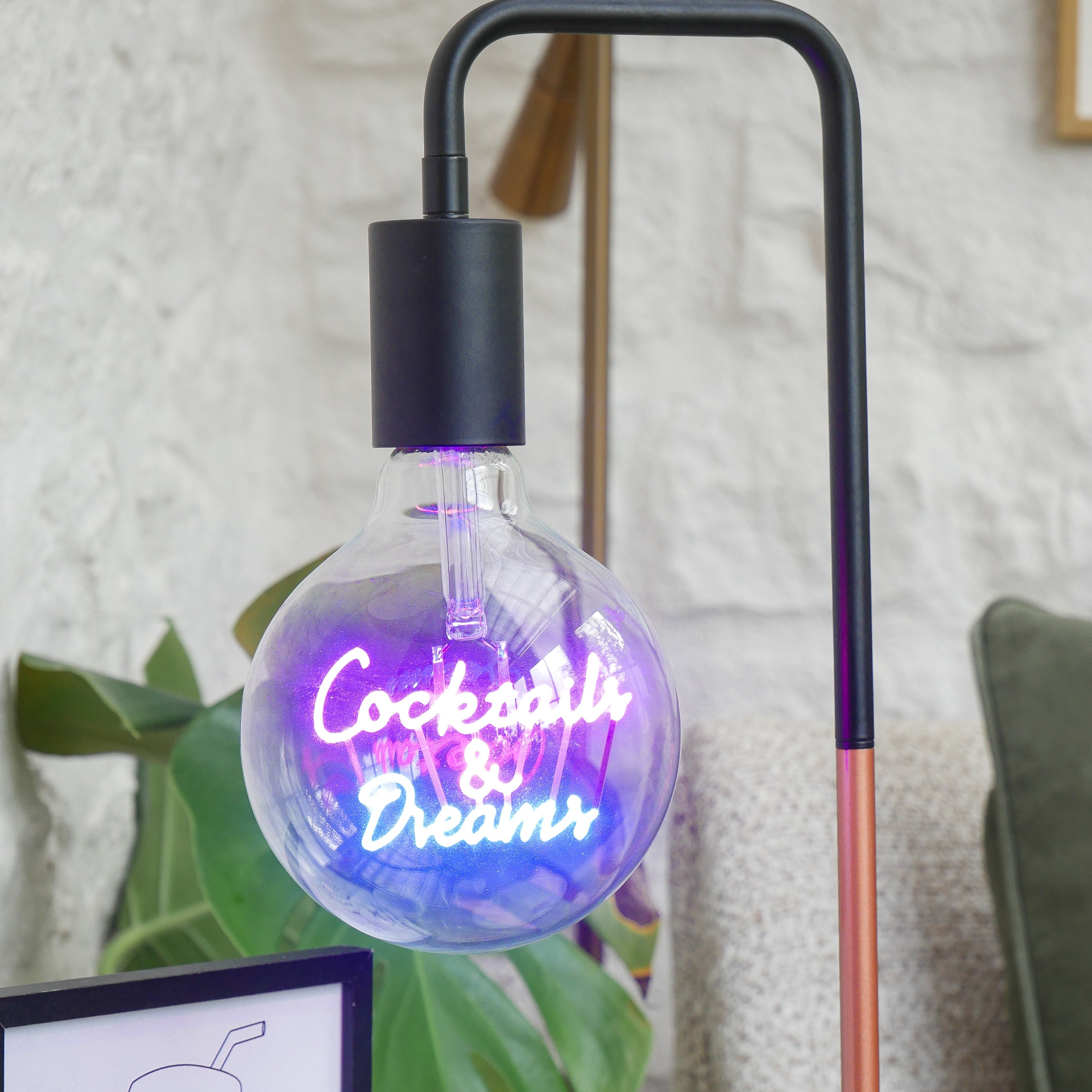 Cocktail & Dreams Text Bulb & Desk Lamp - Screw Up