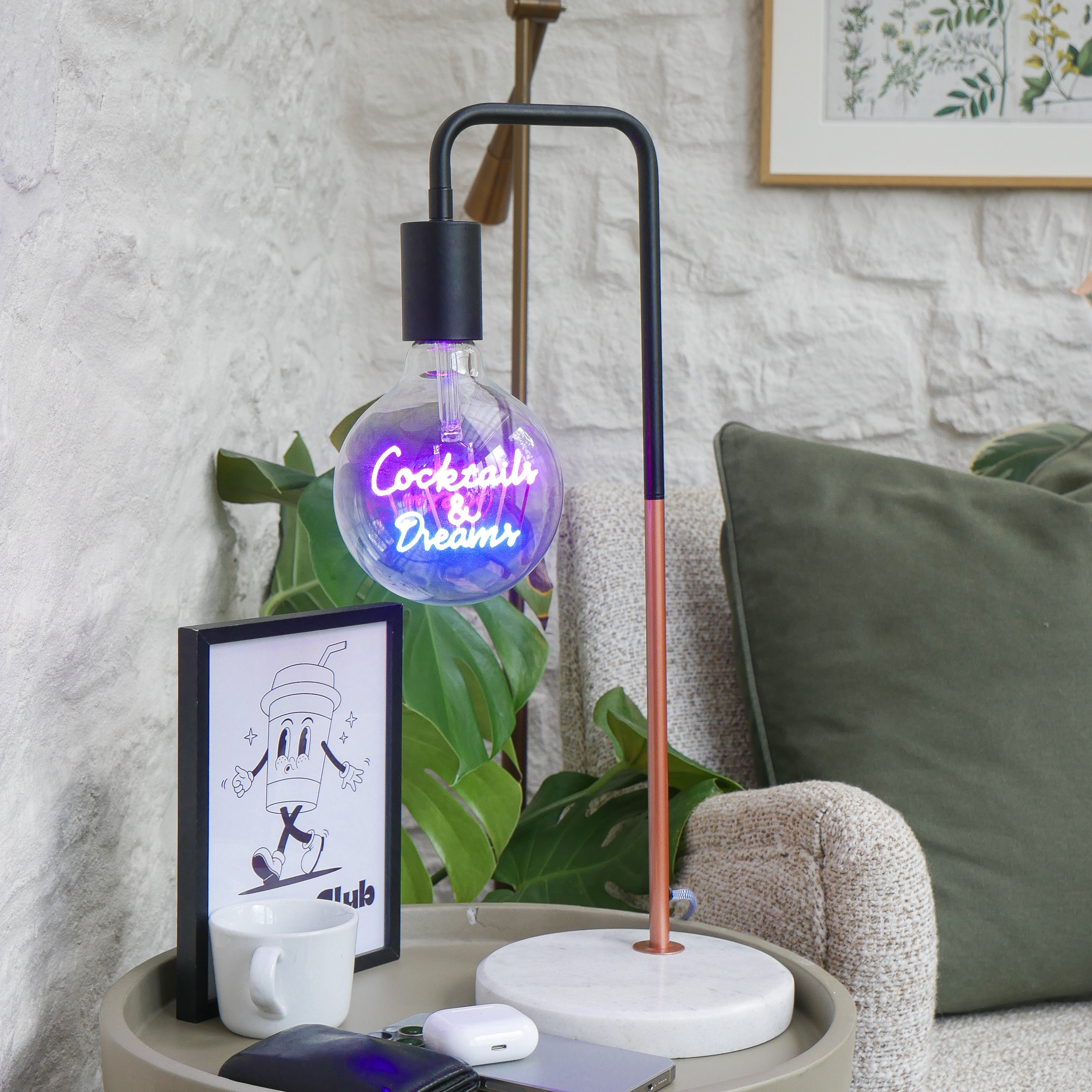 Cocktail & Dreams Text Bulb & Desk Lamp - Screw Up