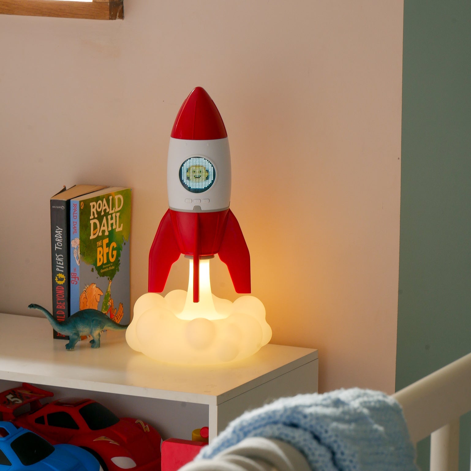 Rocket 3-in-1 Bedside Light, Digital Clock & Ceiling Projector