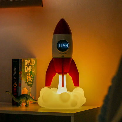 Rocket 3-in-1 Bedside Light, Digital Clock & Ceiling Projector
