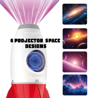 Rocket 3-in-1 Bedside Light, Digital Clock & Ceiling Projector