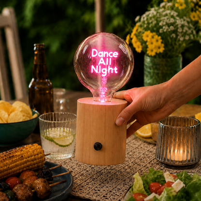 Wooden Rechargable Table Lamp - Light Wood