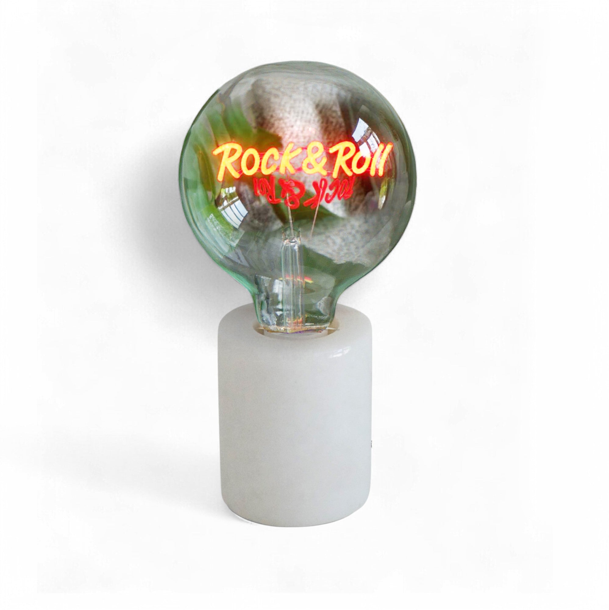 Rock & Roll Text Bulb & Table Lamp - Screw Down