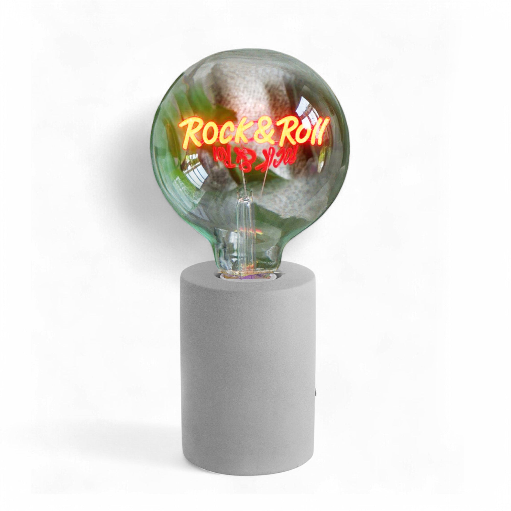 Rock & Roll Text Bulb & Table Lamp - Screw Down