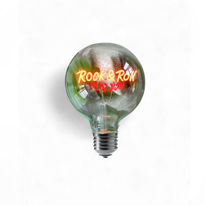 Rock & Roll Text Bulb & Table Lamp - Screw Down