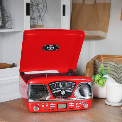 Roxy 4 BT Retro Record Player -Red