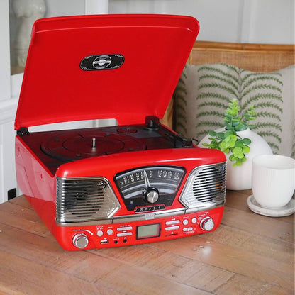 Roxy 4 BT Retro Record Player -Red