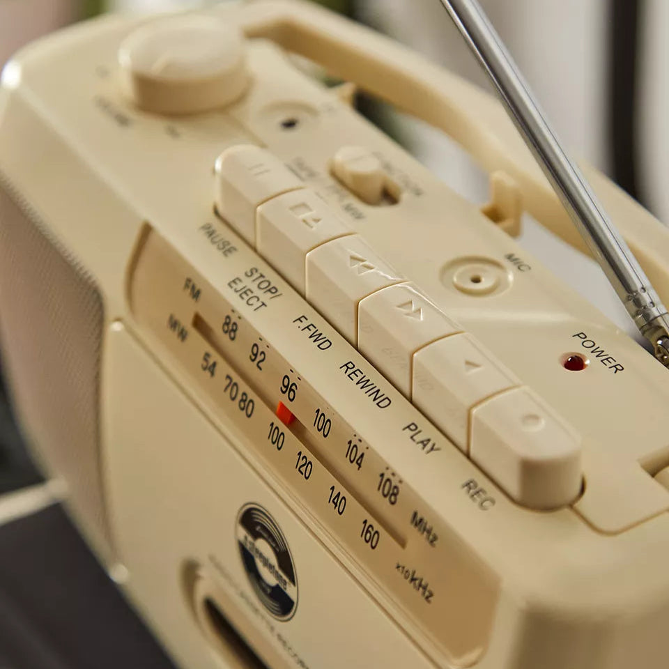 SCR209 Portable Cassette Player & FM Radio - Cream