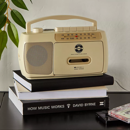 SCR209 Portable Cassette Player & FM Radio - Cream