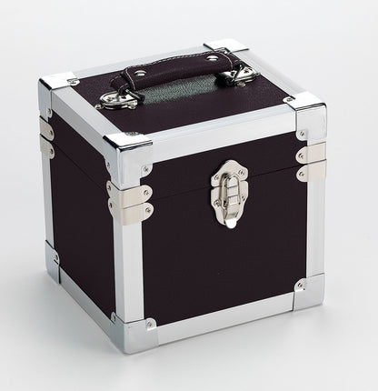 12 Inch Vinyl Record Storage Box Black & Metal Trim