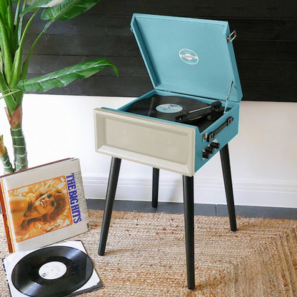 SRP1R XP Retro Record Player with Legs - Blue