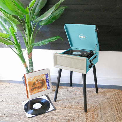 SRP1R XP Retro Record Player with Legs - Blue
