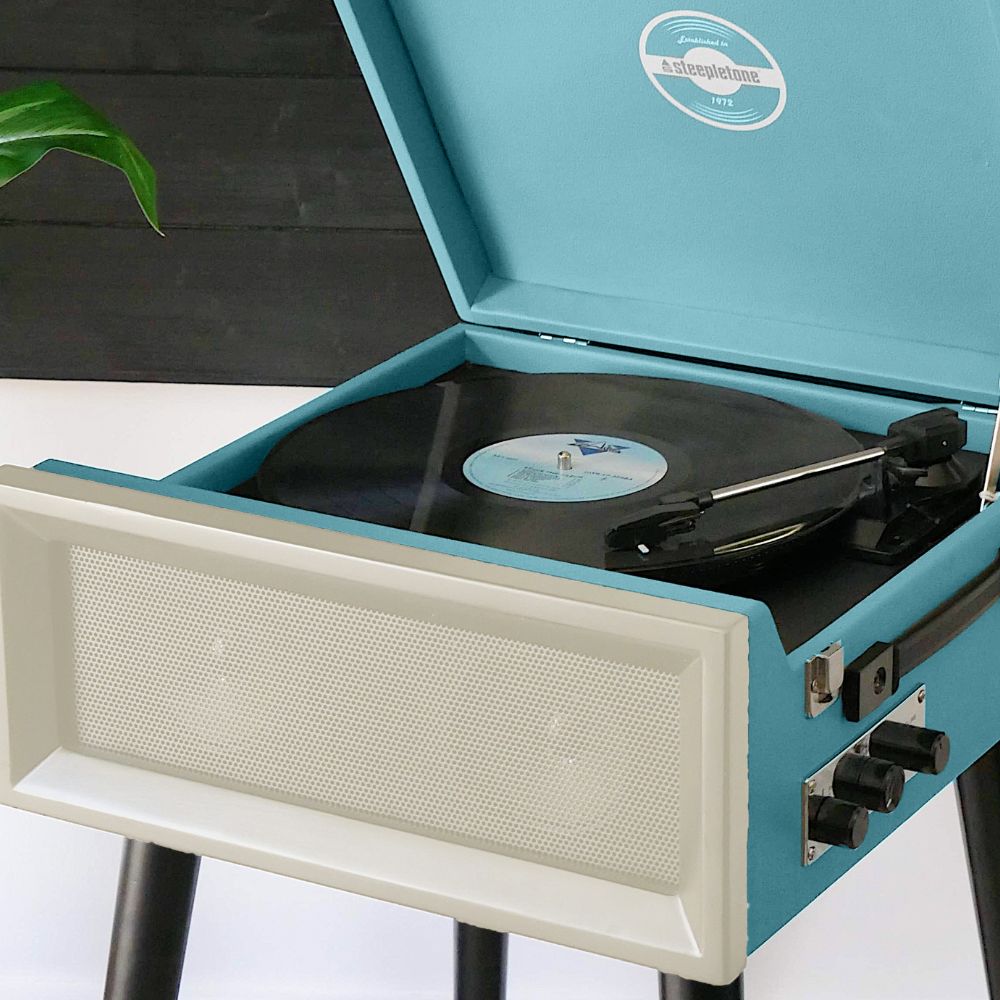 SRP1R XP Retro Record Player with Legs - Blue