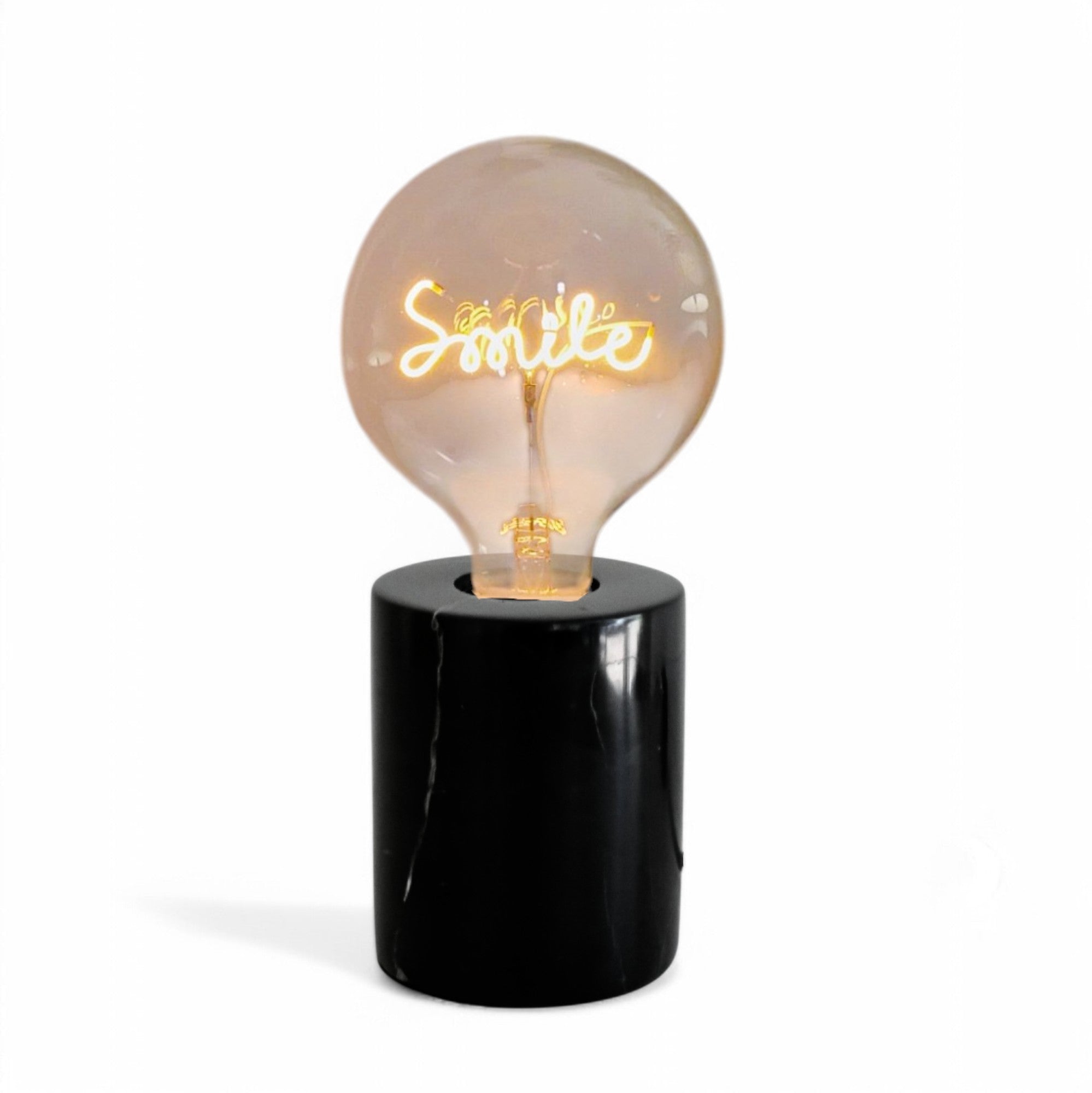 Smile Text Bulb & Table Lamp - Screw Down