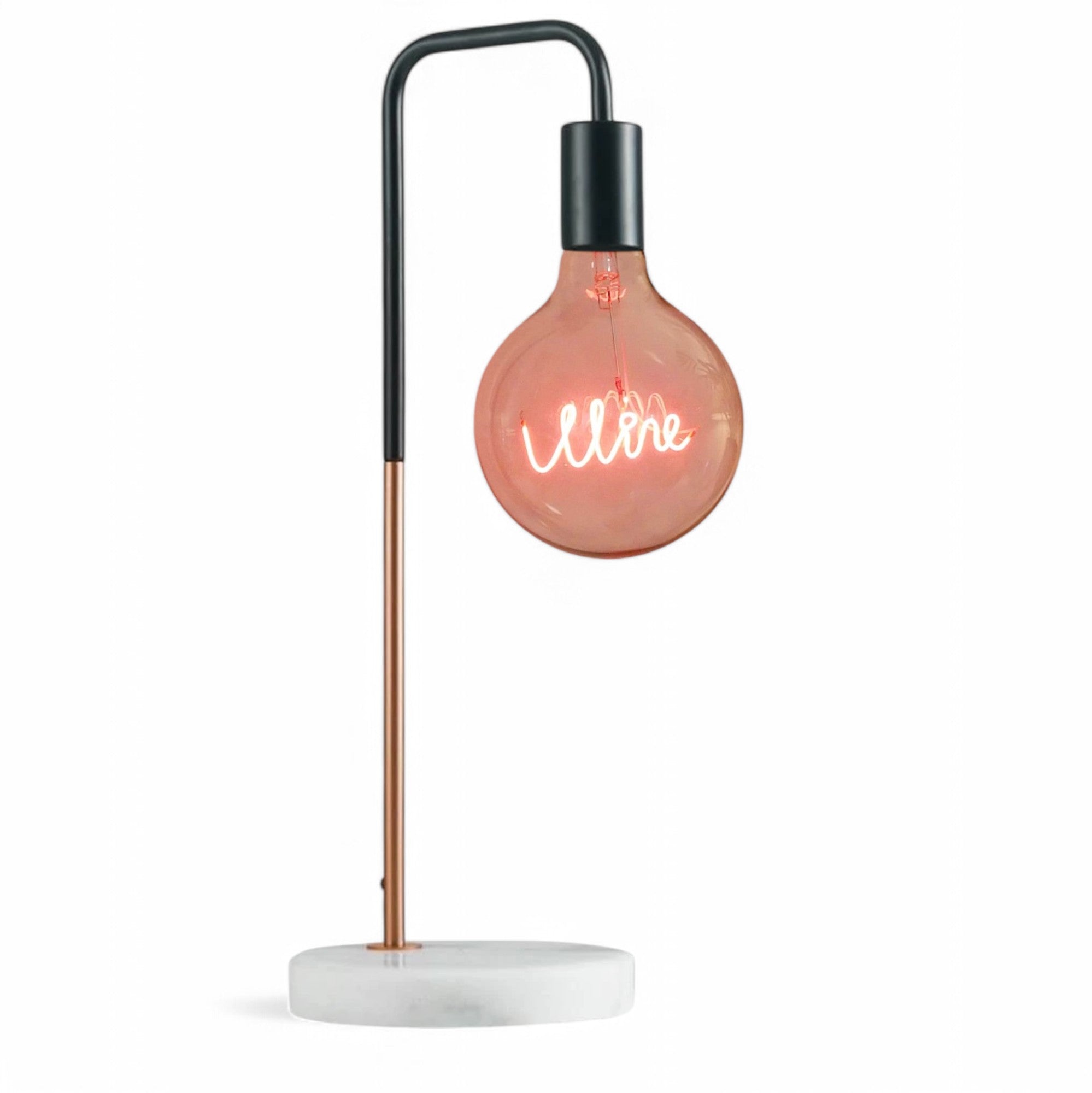 Wine Red Text Bulb & Desk Lamp - Screw Up