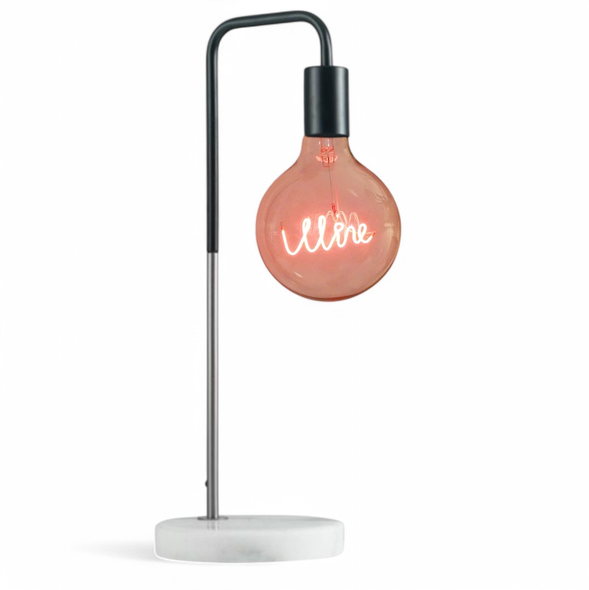 Wine Red Text Bulb & Desk Lamp - Screw Up