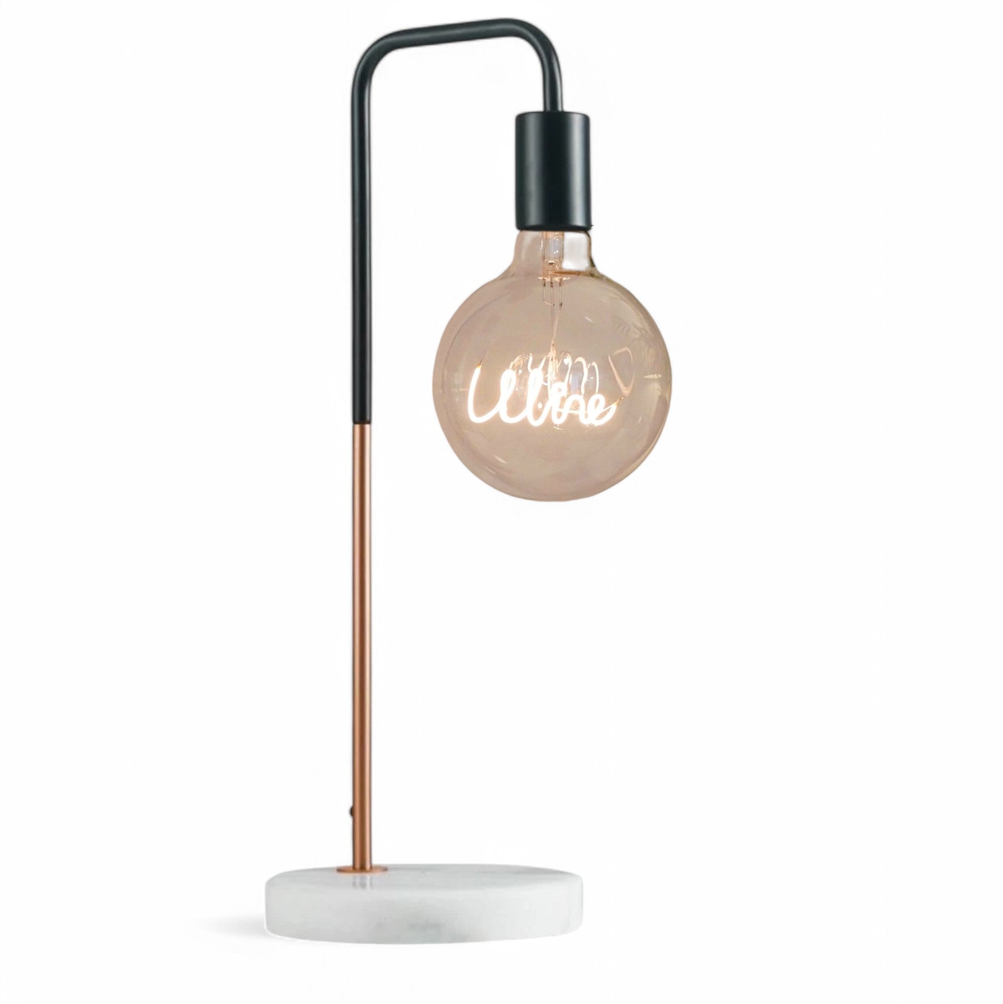 Wine White Text Bulb & Desk Lamp - Screw Up
