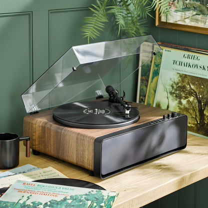 Richmond Deluxe High Power Record Player - Dark Wood